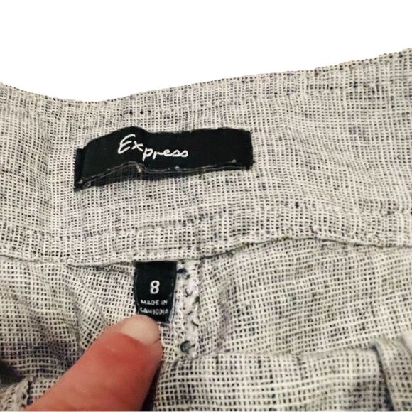 Express Gray Linen Sailor Shorts - Size 8 - Picture 9 of 16
